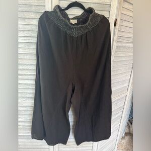 Khadi Wide Leg Pants- FreeSize (0-22) Kantha Bae, true black